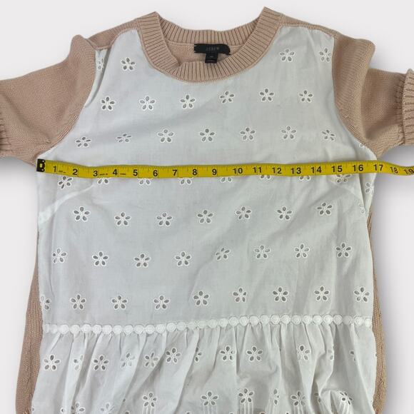 J.Crew Colorblock Peplum Eyelet Sweater Size XS - Picture 5 of 7